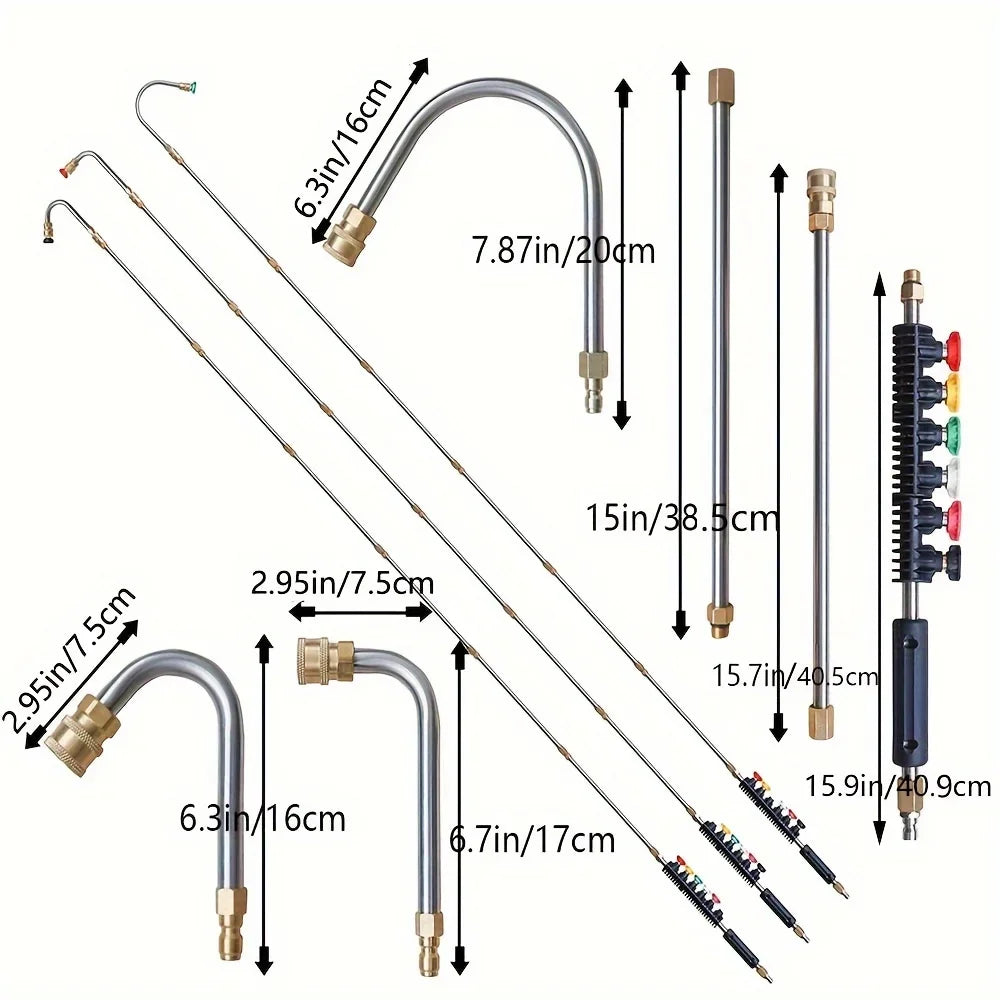 Showlu Smart General pressure washer quick-connect adapter set with multiple fittings for easy hose connection and compatibility.