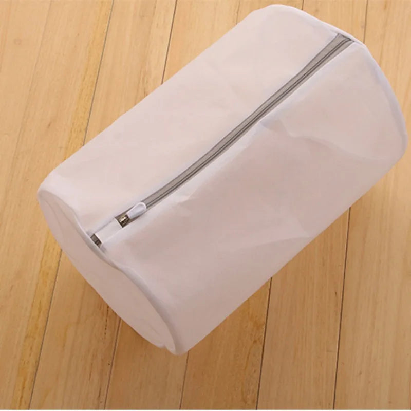 Durable mesh shoe washing bag by Showlu Fashion Store with zipper closure, ideal for cleaning sneakers, running shoes, socks, and bras.