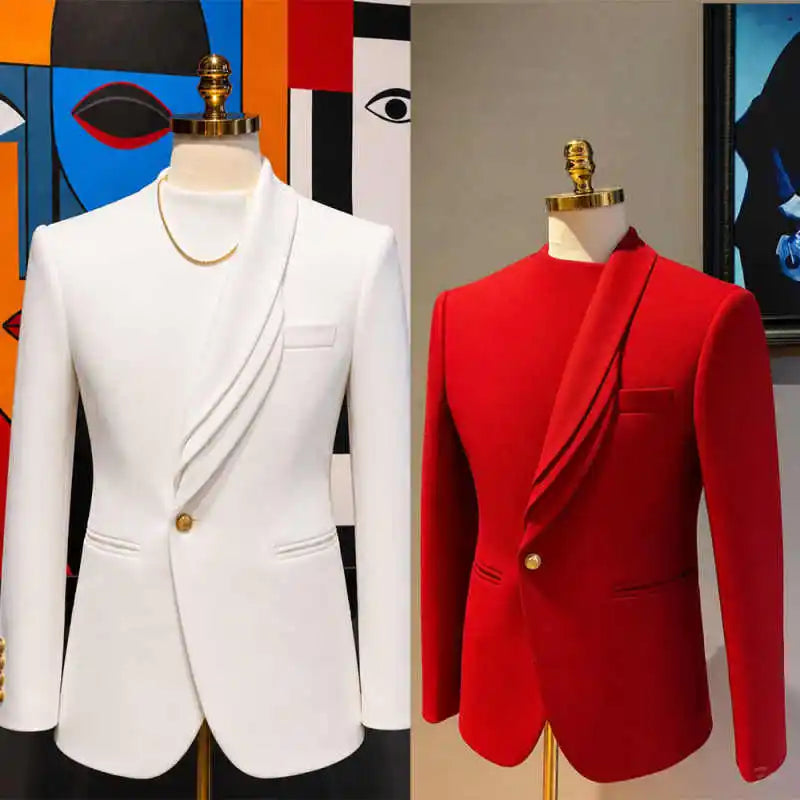 Modern Men Suits 2 Pieces Jacket Pants Shawl Lapel Single Breasted Design Party Banquet Wedding Occasions Customized