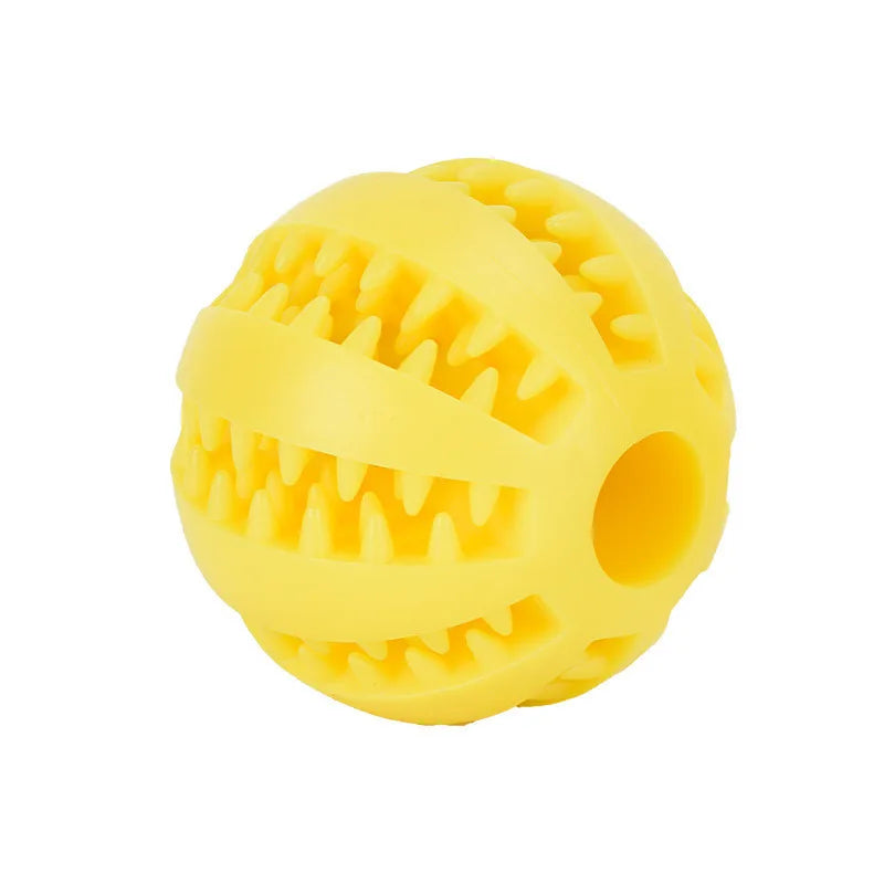 Showlu Smart General interactive rubber dog chew ball with treat dispenser, designed for puppy training and teeth cleaning.