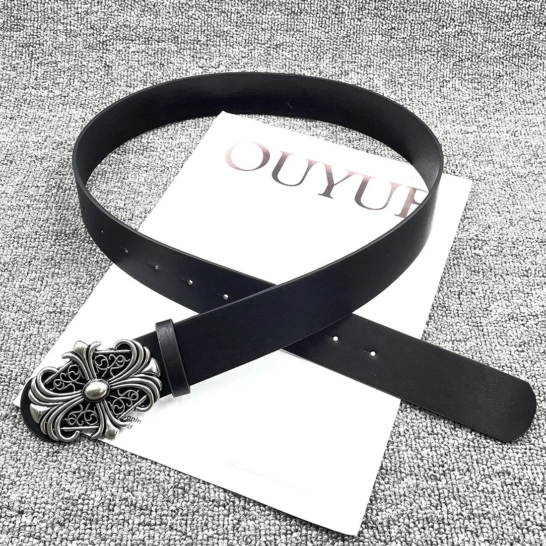 Retro men's bohemian style belt with punk rock design, shown worn with jeans and casual outfits, featuring personalized details.