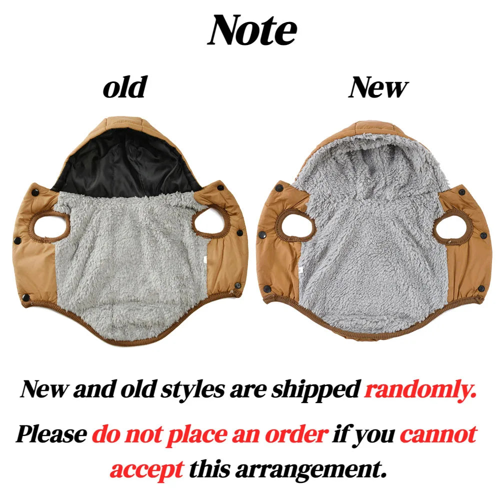 Small dog wearing Holapet Warm Fleece Dog Hoodie with D-ring, winter jacket, cozy fleece material, and adjustable fit.