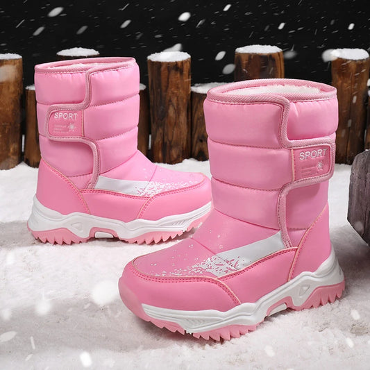 2025 Winter Children Boots Princess Elegant Girls Shoes Water Proof Girl Boy Snow Boots Kids Warm High Quality Plush Boots