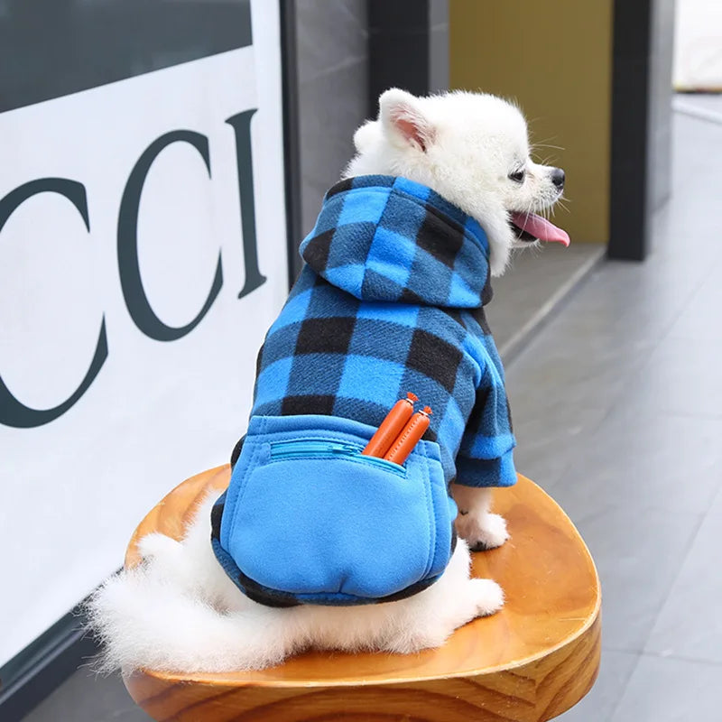 Warm wool dog jacket by Showlu Fashion Store featuring a zipper closure, designed for small to large dogs.