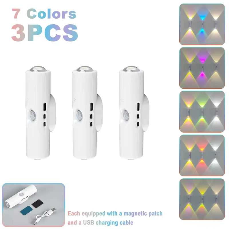 Rechargeable Showlu Smart General motion sensor LED cabinet light with magnetic base and USB charging for under counter and closet illumination.