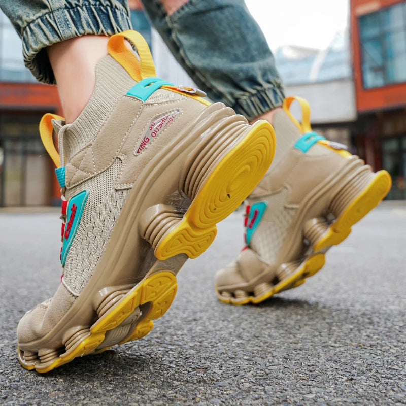 Men's breathable running shoes by Showlu Fashion Store featuring air mesh uppers and sport-ready cushioning for active wear.