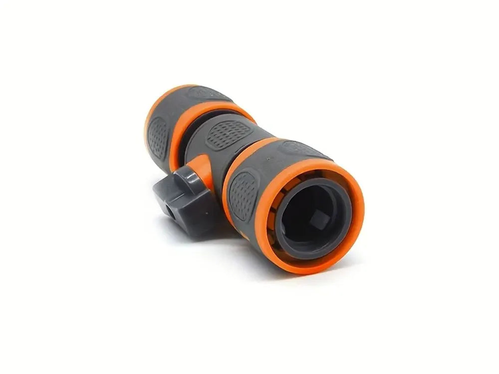 Showlu Smart General Quick Connect Shutoff Valve Hose Adapter connected to garden hose for easy water control.