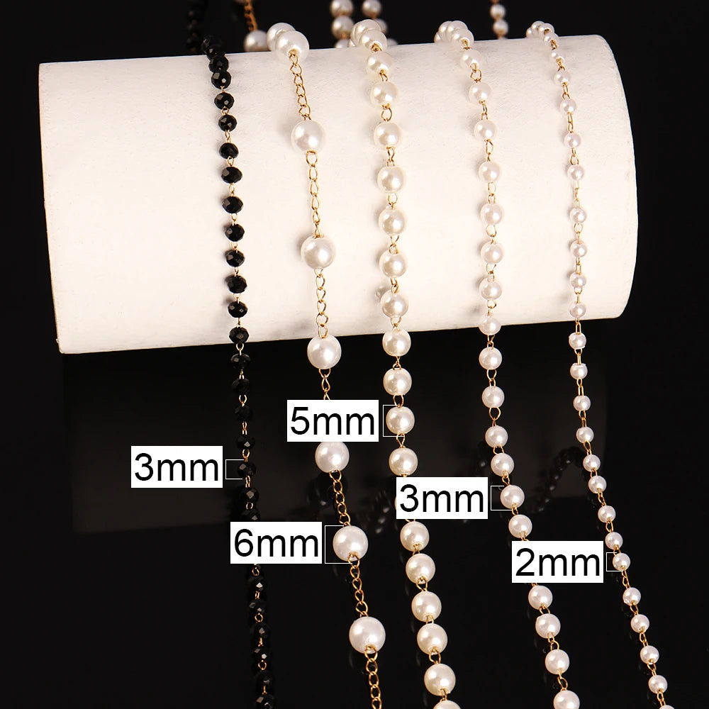 Simple pearl choker necklace for women with stainless steel chain and handmade bead strand, elegant fashion jewelry by Showlu.