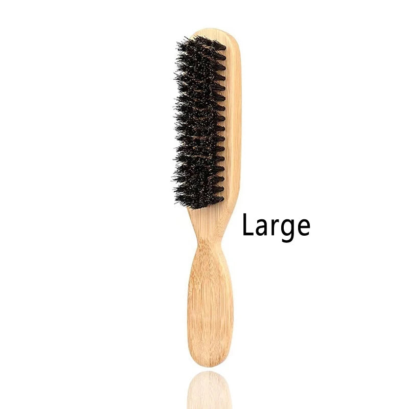 Brown pointed-tail bristle comb by Showlu Fashion Store, unisex anti-static hairbrush with smooth teeth for detangling and hair protection.