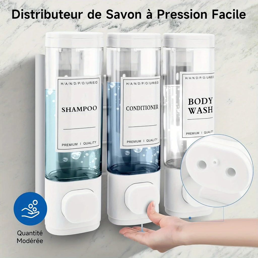Wall mounted Showlu Smart General laundry detergent dispenser with transparent container and sleek modern design