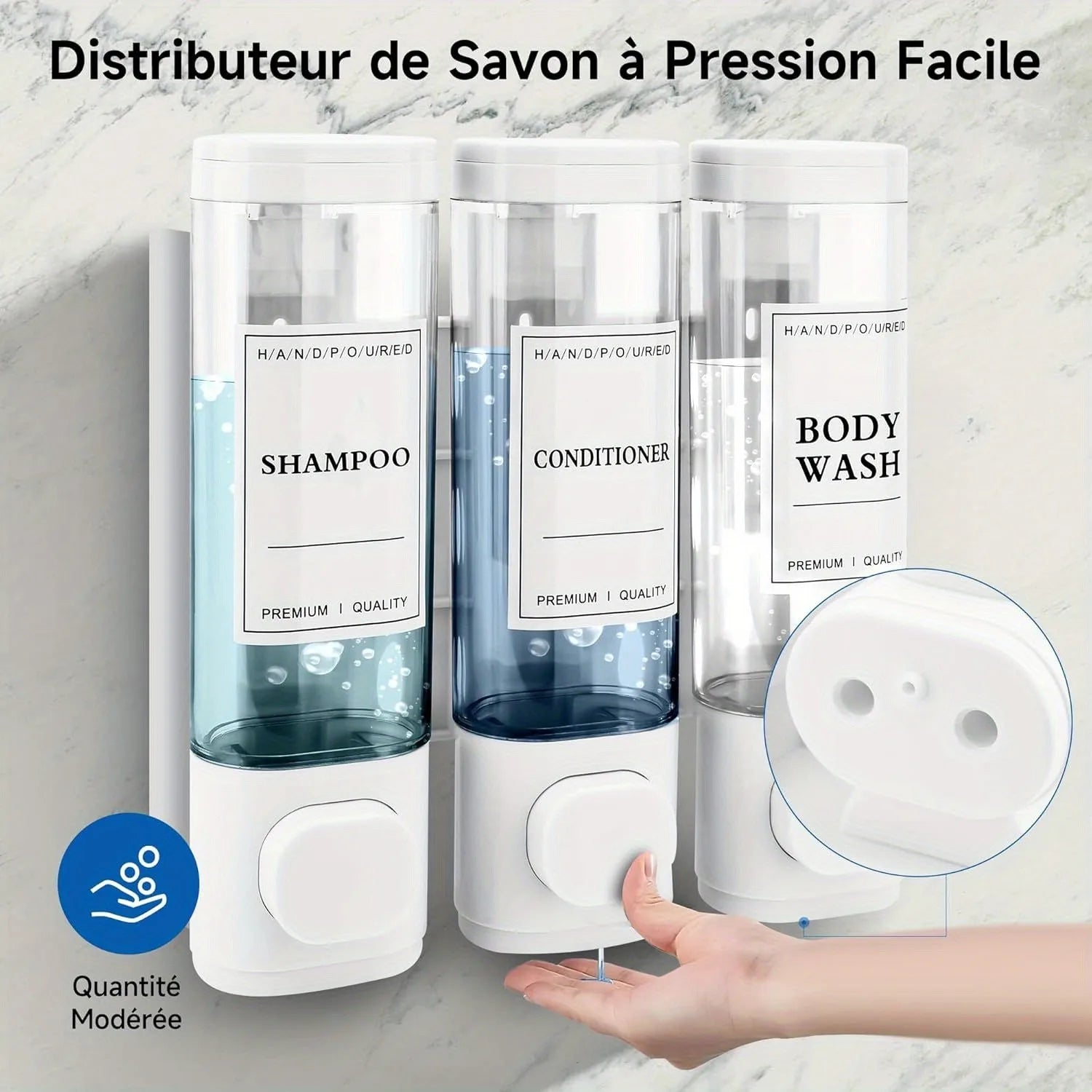 Wall mounted Showlu Smart General laundry detergent dispenser with transparent container and sleek modern design