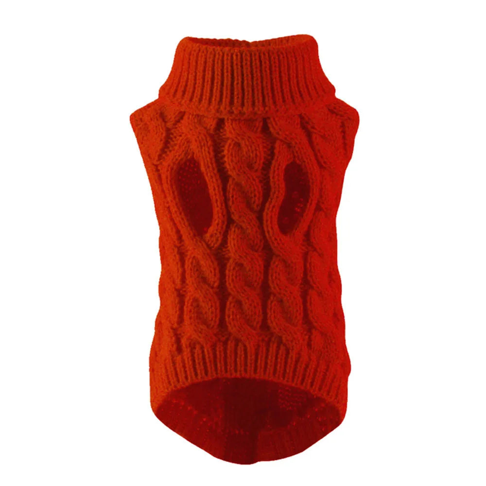 Soft knitted wool pet sweater from Showlu Fashion featuring a warm hoodie for cats and dogs, cozy and stylish for cold weather.
