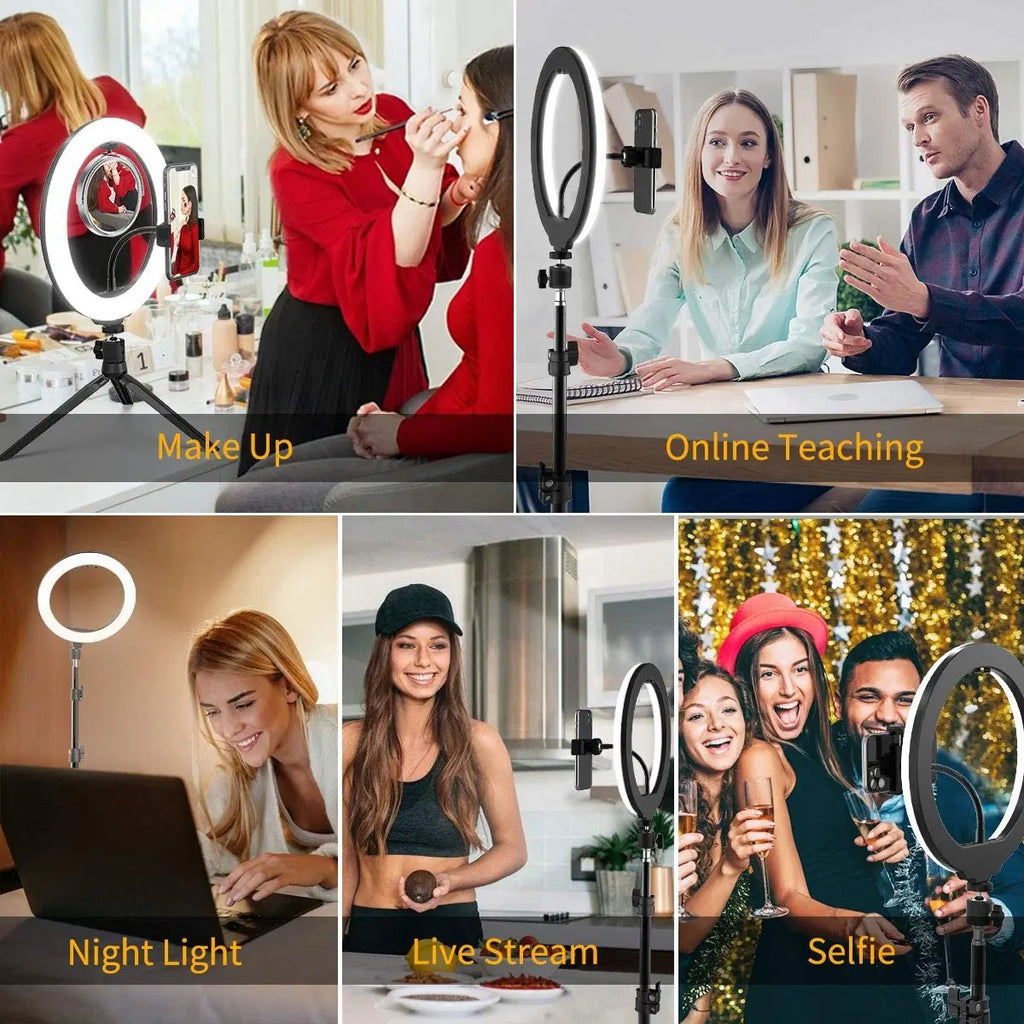 Showlu Smart General LED ring light with adjustable brightness and color temperature for professional photography and video lighting.