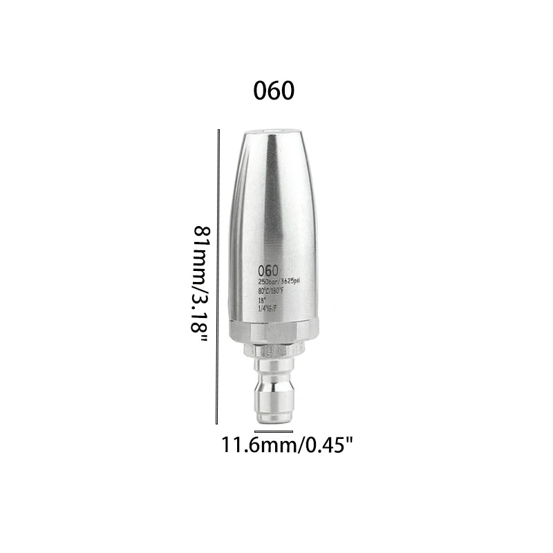 Showlu Smart General Turbo Jet Nozzle attached to garden hose for high-pressure water cleaning or watering.