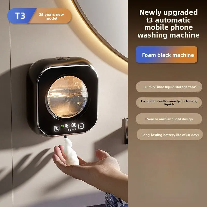 Showlu Smart General Sarmocare automatic foam soap dispenser with sleek white design and touchless operation.