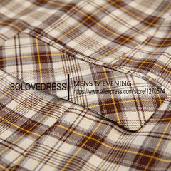 3 Piece Checkered Slim Fit One Button Fashion Slim Fit Casual Formal Men's Suits Groomsmen For Wedding （Blazer+Vest+Pants) SHOWLU FASHION STORE