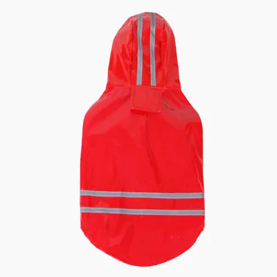 Showlu Fashion waterproof dog raincoat with hood, lightweight PU pet jacket in size S to XL, ideal for rainy weather.