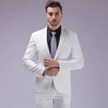 Solid color men's blazer and trousers set from Showlu Fashion, suitable for casual, office, or wedding occasions.
