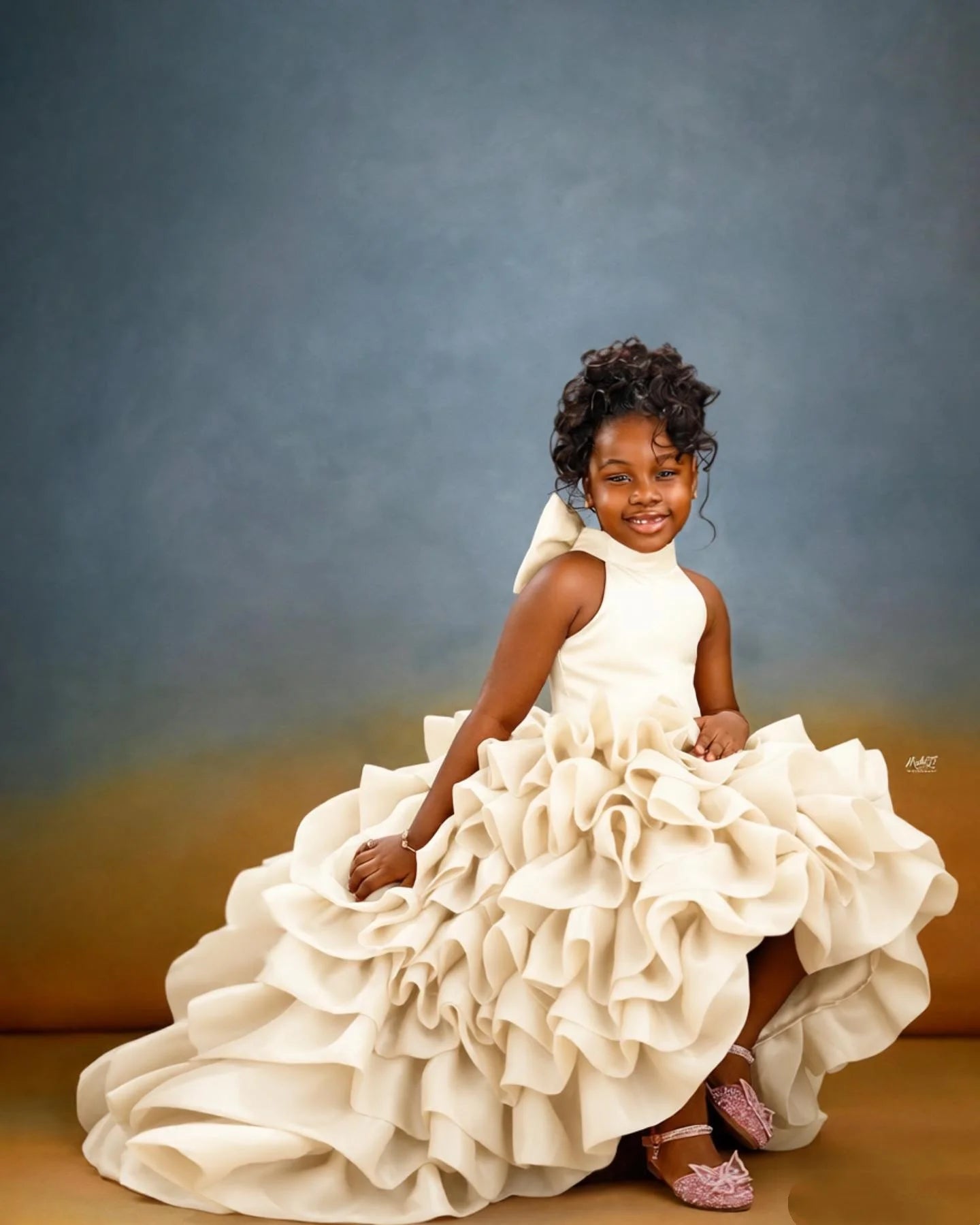 Pink High Low Flower Girl Dresses For Wedding Toddler Ruffles Birthday Party Photo Shoot Ball Gown Customized
