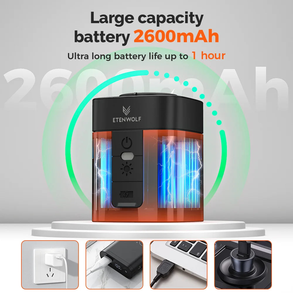 ETENWOLF Air 3 Ultra Portable Air Pump by Showlu Smart General with LED light, fast charging, inflates and deflates camping mattresses.