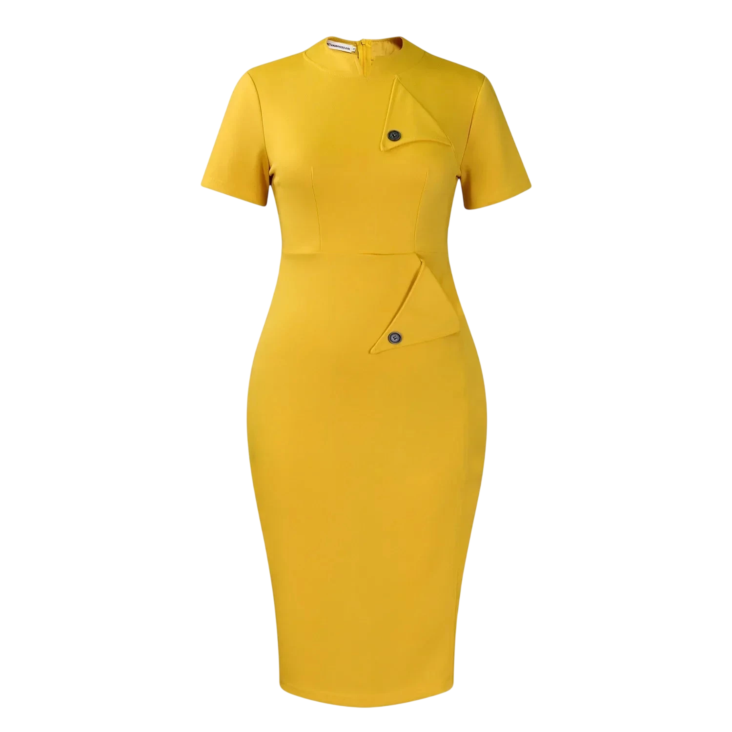 Yihddy women's vintage bodycon midi dress with half high collar, sheath style, perfect for party or stylish occasions.