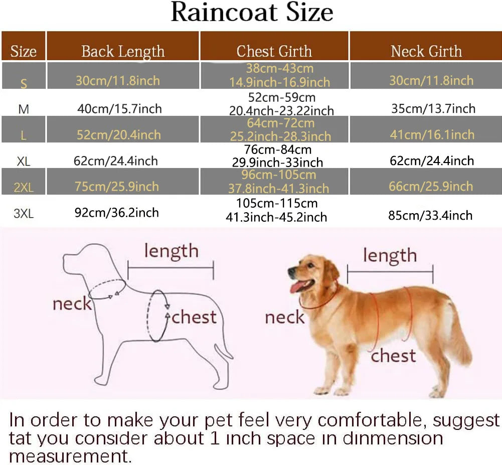 Reflective waterproof dog raincoat with hood from Showlu Fashion, designed to keep pets dry and visible in rainy weather.