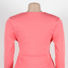 Women's 2025 new fashion stand-up collar breasted split long-sleeved shirt tights suit
