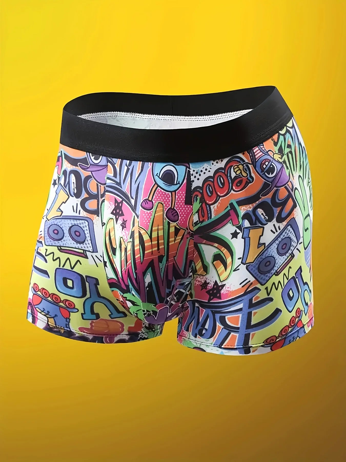 Set of 10 men's printed flat corner underwear by Showlu Fashion Store, suited for beach, outdoor swimming, and casual wear.