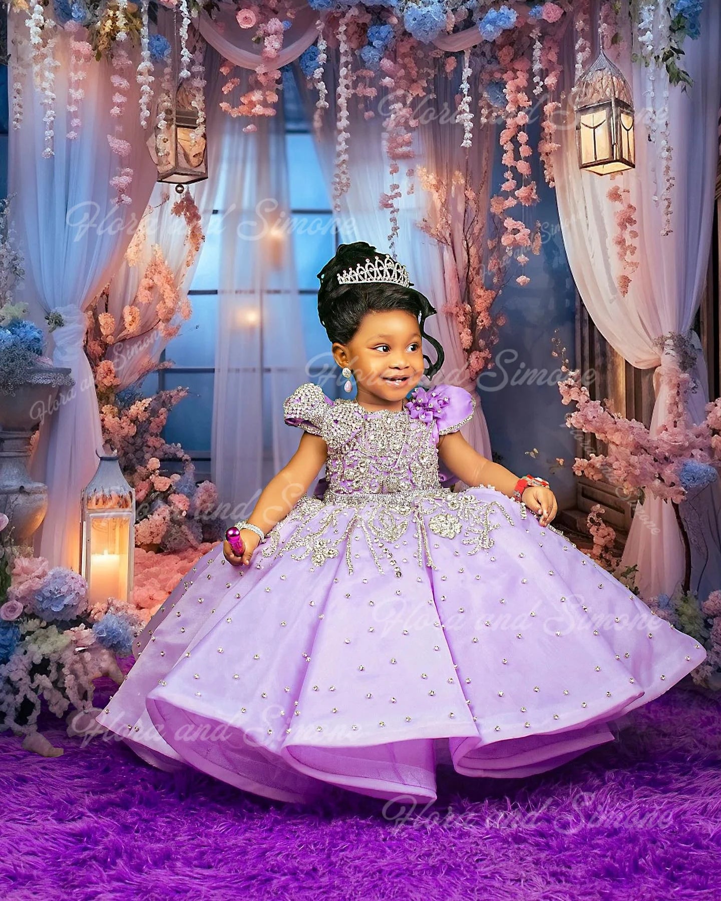 Purple Flower Girl Dresses For Wedding Luxury Crystal Quality Little Princess Evening Banquet Birthday Party Gown Customized