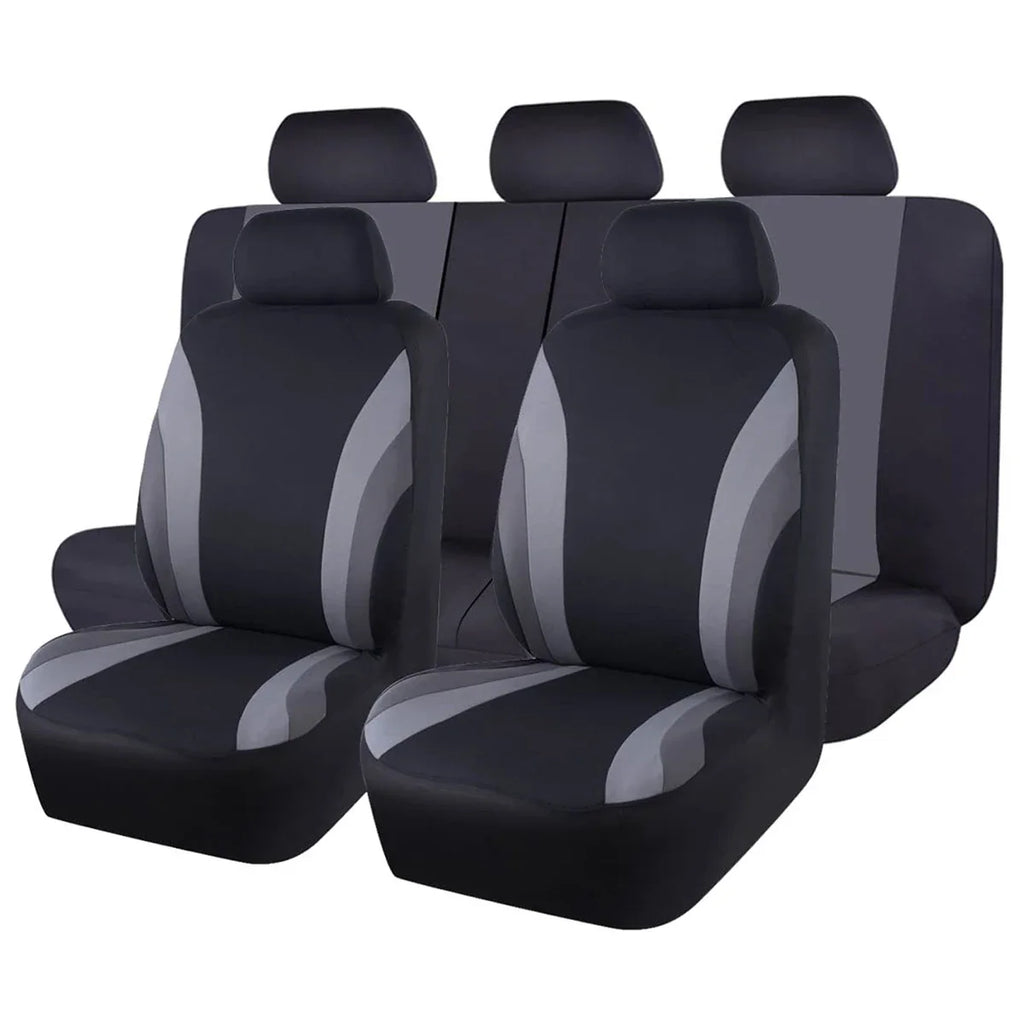 Universal polyester car seat covers by Showlu Fashion Store, 9-piece full set protecting front and rear seats.