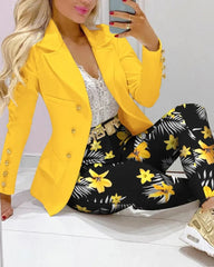 2025 Women's 2pcs Tracksuits Solid Long Sleeve Blazer Pants Suit Sets Office Lady Tracksuit Two Piece Set Fitness Outfits Woman SHOWLU FASHION STORE