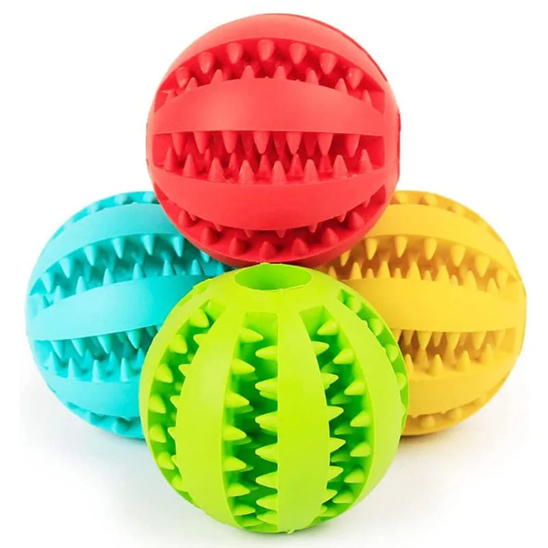 Showlu Smart General interactive rubber dog chew ball with treat dispenser, designed for teeth cleaning and puppy training.