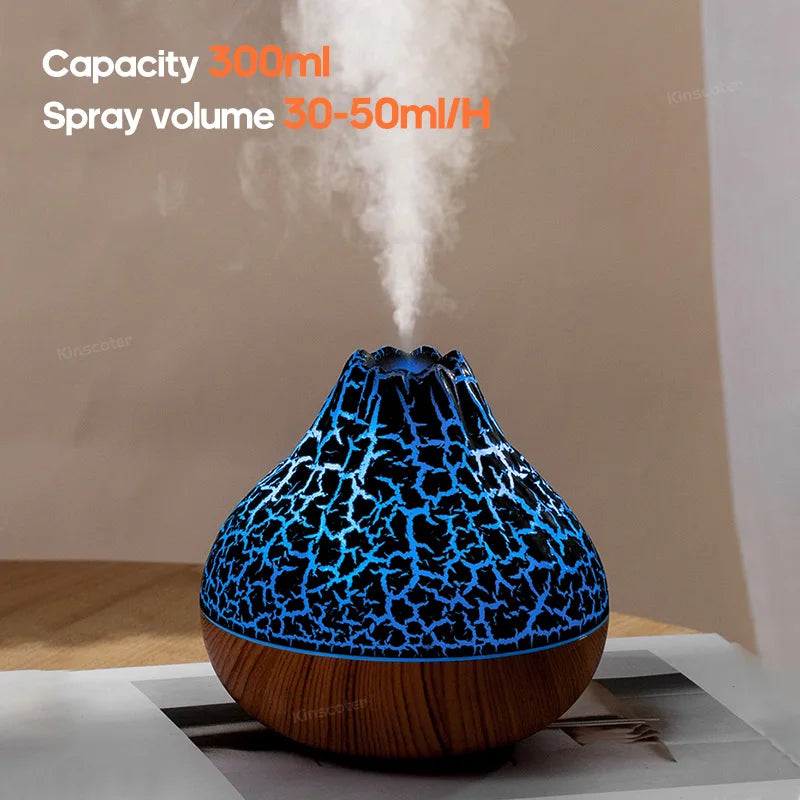 Showlu Smart Kinscoter 300ml ultrasonic humidifier emitting mist in a modern home setting.