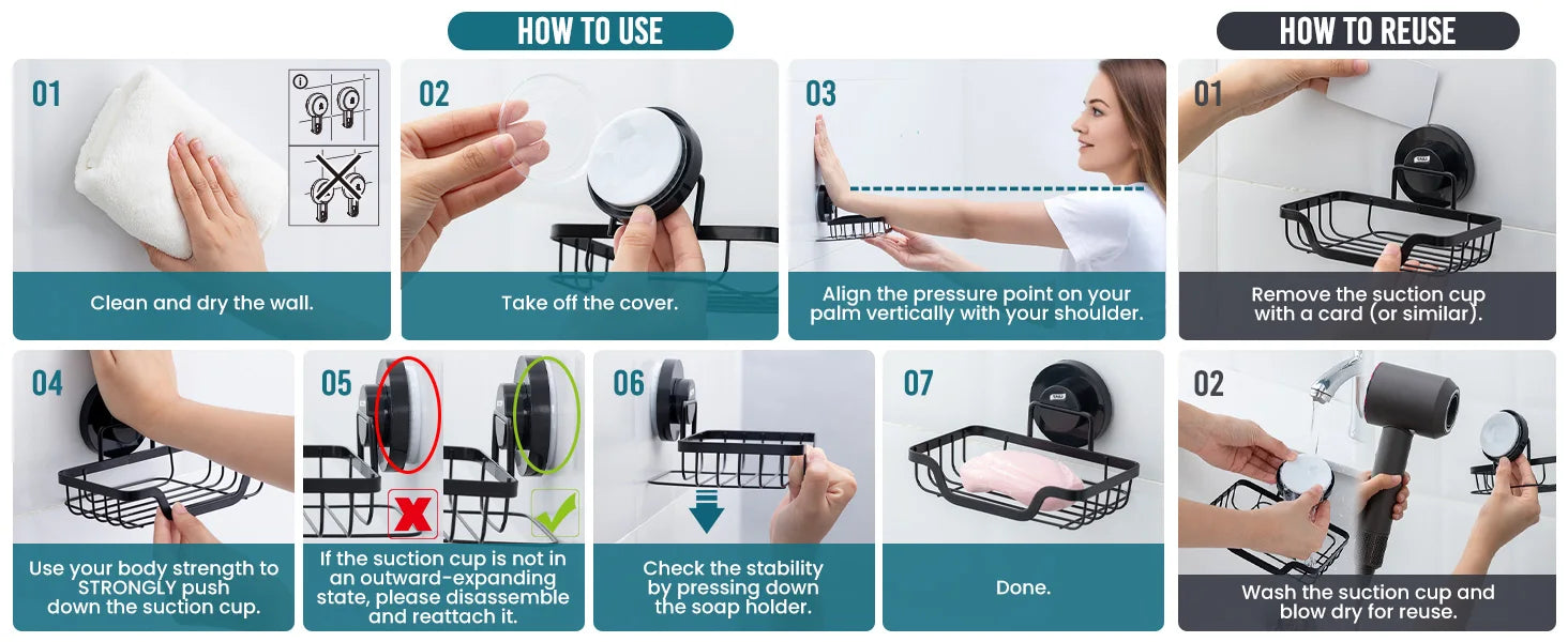 Wall mounted soap holder with drain from Showlu Smart General, featuring a sleek design and built-in drainage for bathroom use.