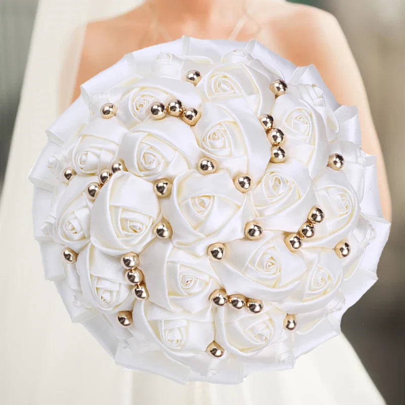 Navy silk rose wedding bouquet featuring artificial flowers, approximately 20cm in size, from SHOWLU FASHION STORE