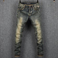 2023 Spring and Autumn New Classic Fashion Retro Elastic Jeans Men's Casual Comfort Large Size High-Quality Small Foot Pants