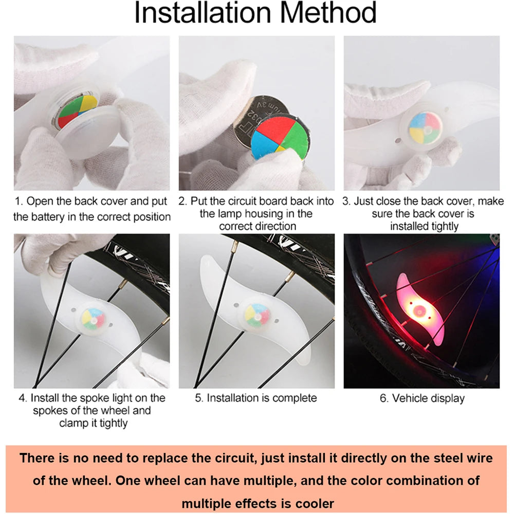 Showlu Smart General bicycle spoke LED wheel light with flashing tire lights on a bicycle wheel for visibility and safety.