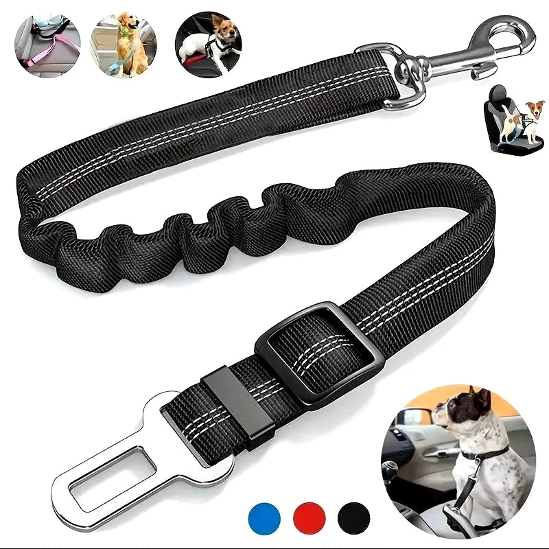 Showlu Smart General pet car seatbelt harness with adjustable straps and secure clip for safe vehicle travel with dogs.