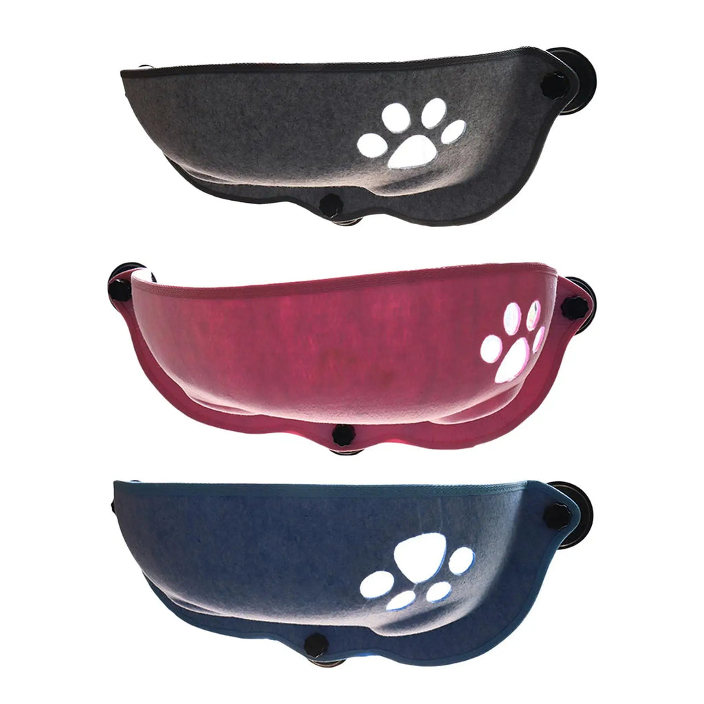 Kesoto Cat Window Perch by Showlu Fashion Store, suction cup hammock with plush pad for comfortable cat lounging by the window.