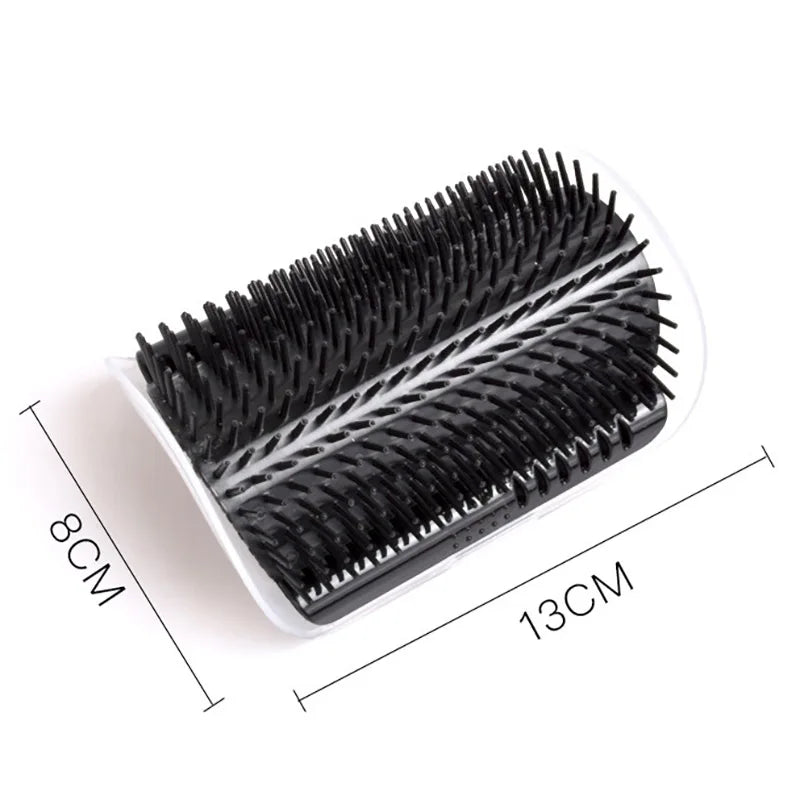 Showlu Fashion Store cat self-groomer with catnip, soft corner massage brush for cats, wall-mounted pet grooming and face comb