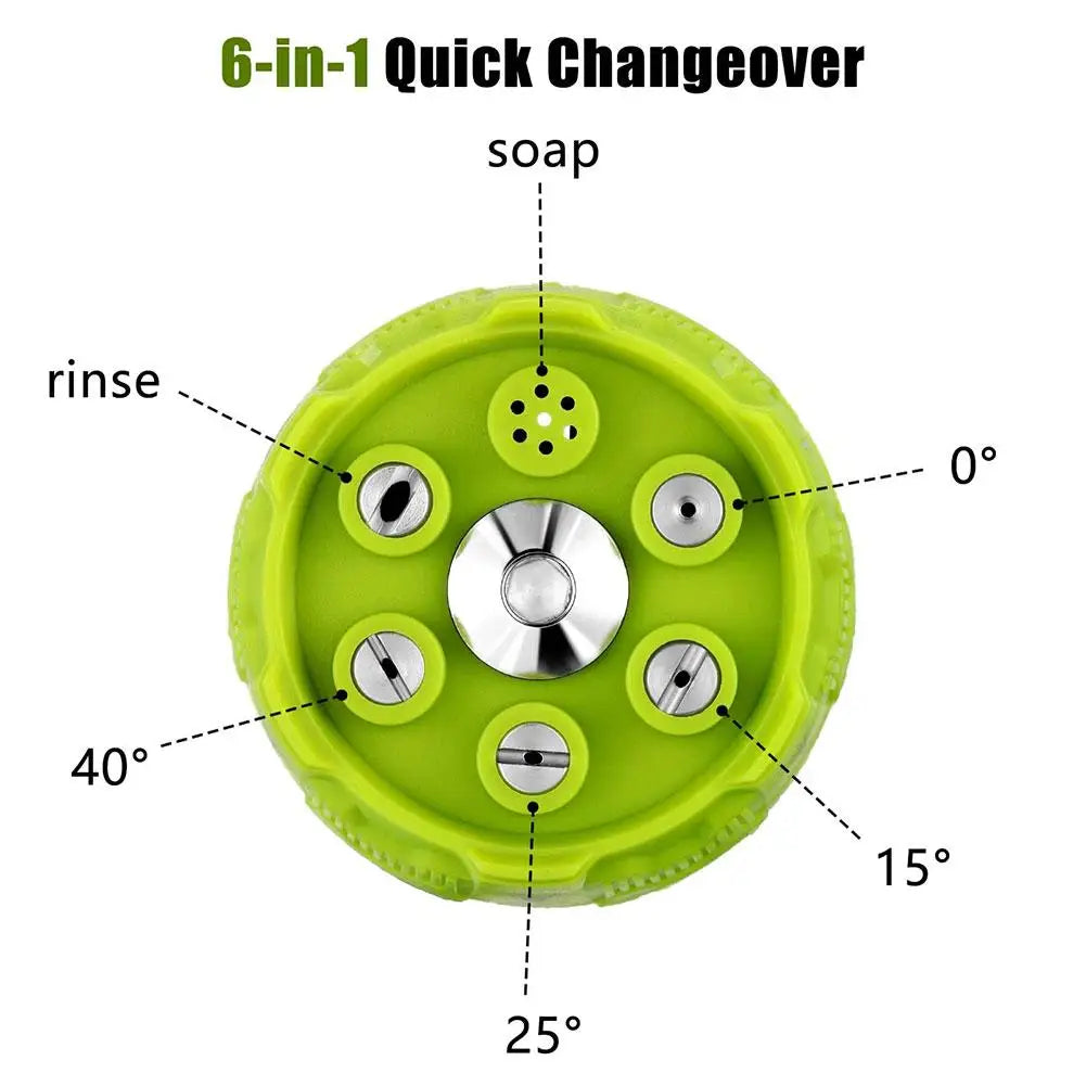 Showlu Smart General 6-in-1 adjustable pressure washer nozzle with multiple spray settings for versatile cleaning.