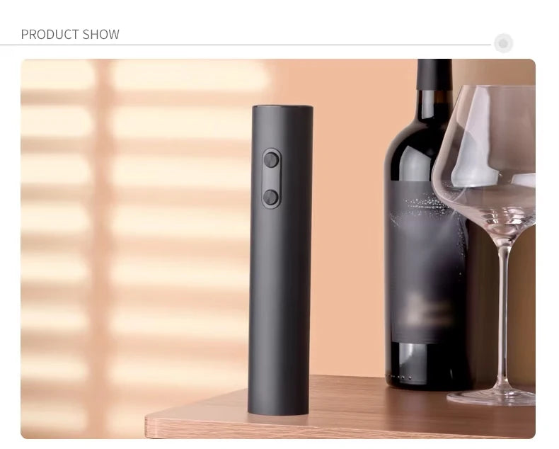 Showlu Smart General electric wine bottle opener set with electric corkscrew and accessories on a sleek countertop.