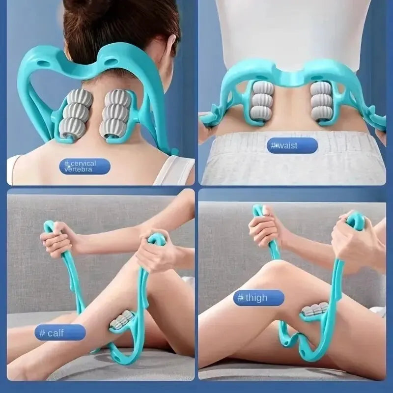 Six wheel cervical massager from SHOWLU FASHION STORE, manual neck and shoulder roller with six rolling wheels for muscle relief.