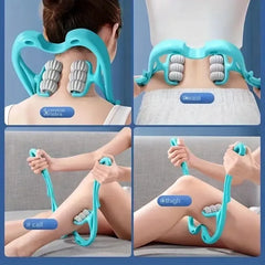 Six Wheel Cervical Massager Clip Neck Massage Roller Neck Shoulder Back Kneading Massager Manual Multifunctional Massage Tools