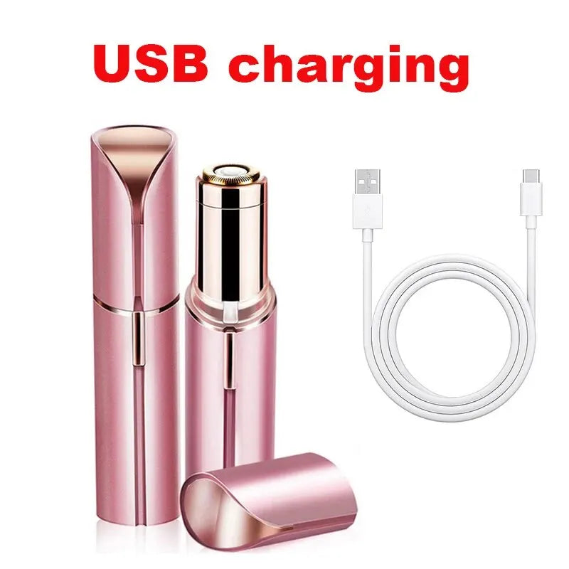 Portable electric facial hair remover by SHOWLU FASHION STORE, featuring a sleek shaver for painless hair removal.