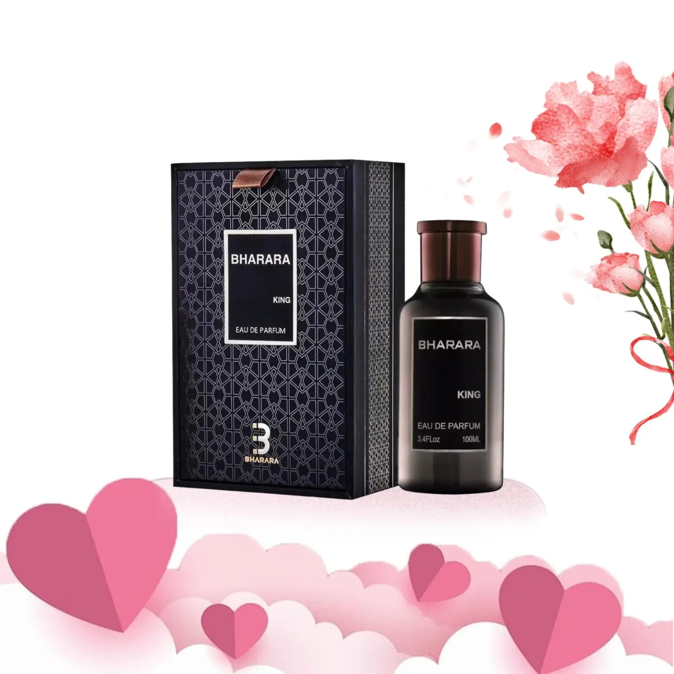 Bharara King Men's Eau de Parfum 3.4oz with citrus and musk fragrance, shown in a sleek bottle.