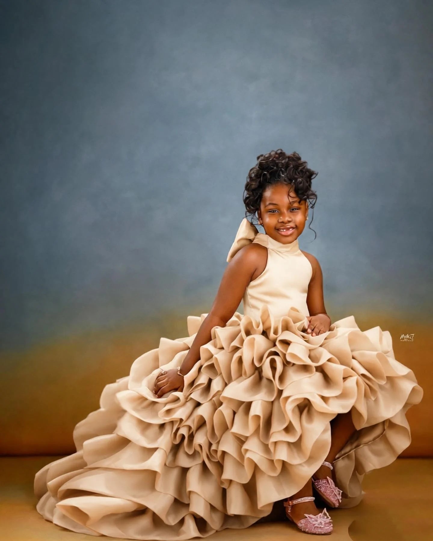 Pink High Low Flower Girl Dresses For Wedding Toddler Ruffles Birthday Party Photo Shoot Ball Gown Customized