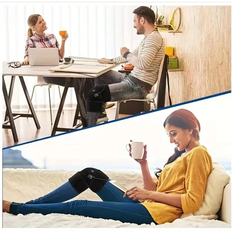 Showlu Smart General USB heated knee brace with 3-level electric heating, providing warmth and pain relief for knee support.