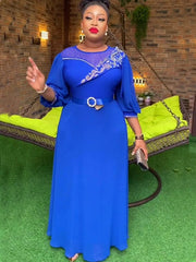 Elegant African Dresses for Women 2025 New Autumn Africa Clothing Plus Size Wedding Party Long Dress Dashiki Ankara Outfits Robe