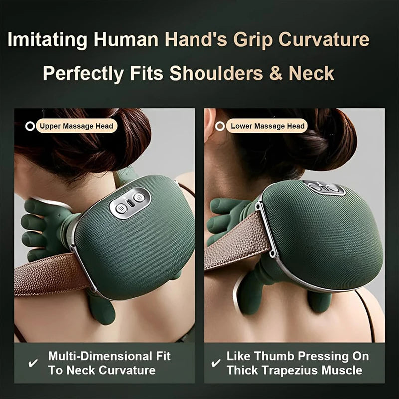 Windaily Bionic Neck and Shoulder Massager shawl with 3-level kneading function, showing its ergonomic design and soft fabric.